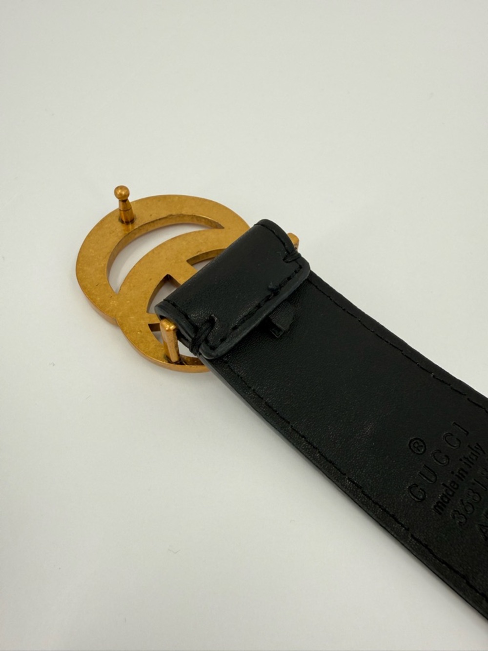 Gucci GG Marmont Wide Belt Black Leather Size 85/34 - Picture 8 of 13